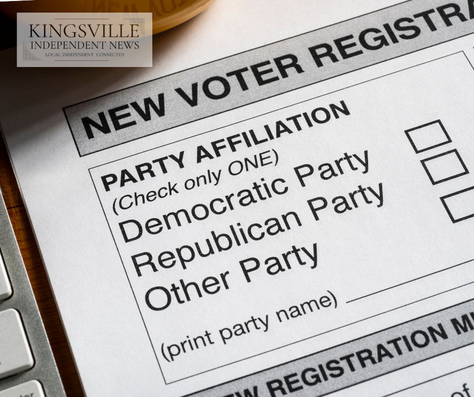 Voter registration applications available at Robert J. Kleberg Public Library